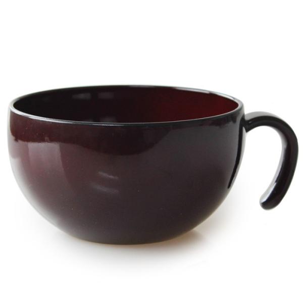 汁椀 持手付 持ち手つき 赤溜（大）クリーンコート加工 電子レンジ 食洗機対応 日本製 国産はっ水 ...