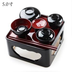 紀州 仏膳セット 5寸 黒内朱 峰山型 (お椀:...の商品画像