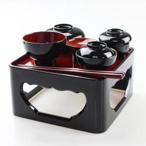 紀州 仏膳セット 5寸 黒内朱 峰山型 (お椀...の詳細画像2