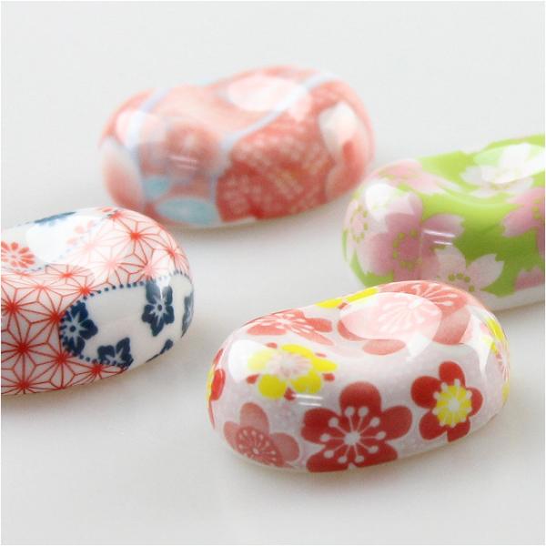 箸置き 6個セット 豆型 友禅