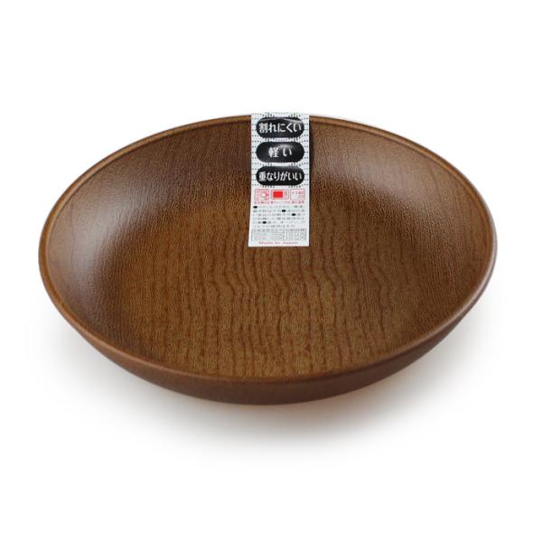 丸プレート（丸皿） 杢目ブラウン φ18cm 食洗機・レンジ加熱対応 395273