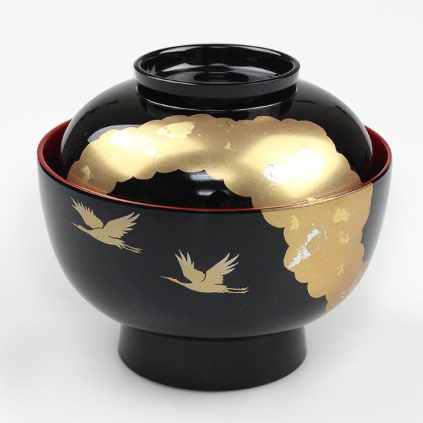 雑煮椀 光輝 黒内朱（お椀 蓋つき椀 多用椀）