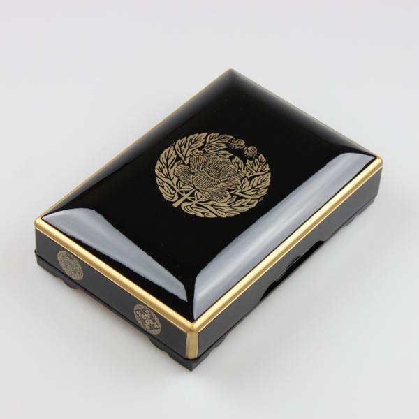 紀州漆器 御文箱 中 抱牡丹 東紋 御文章箱