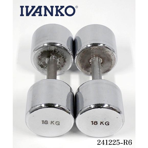 【送料別】★IVANKO イヴァンコ クロームダンベル ローレット加工 ペア CDダンベル 18kg...
