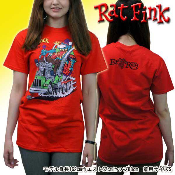 ラットフィンク 赤 Tシャツ メンズ レディース キャラクター Tee RATFINK