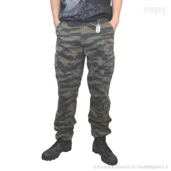 迷彩バトルルーパー 米軍ファティーグ8Pパンツ タイガーストライプ柄 ヴィンテージ加工 ロスコ Ro...