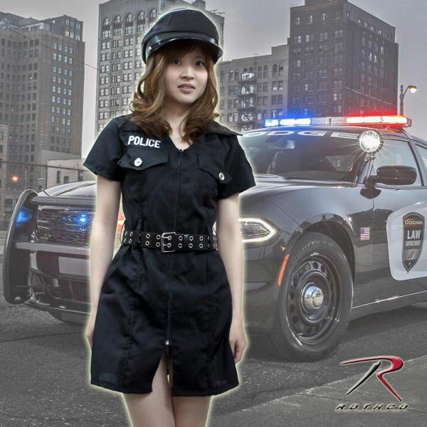 アメリカンポリス 女子警官 コスプレ 制服ワンピース キャップベルト付　ウィメンズ　 ロスコ ハロー...