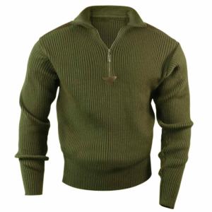 ミリタリー コマンドセーター ジップアップ仕様　軍用インナー Rothco Quarter Zip Acrylic Commando Sweater｜efc