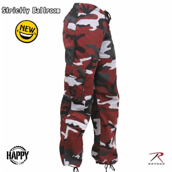 送料無料 ダンス 赤迷彩 パラシュート ファティーグパンツ ダンシング仕様　ロスコ　ウィメンズ CA...