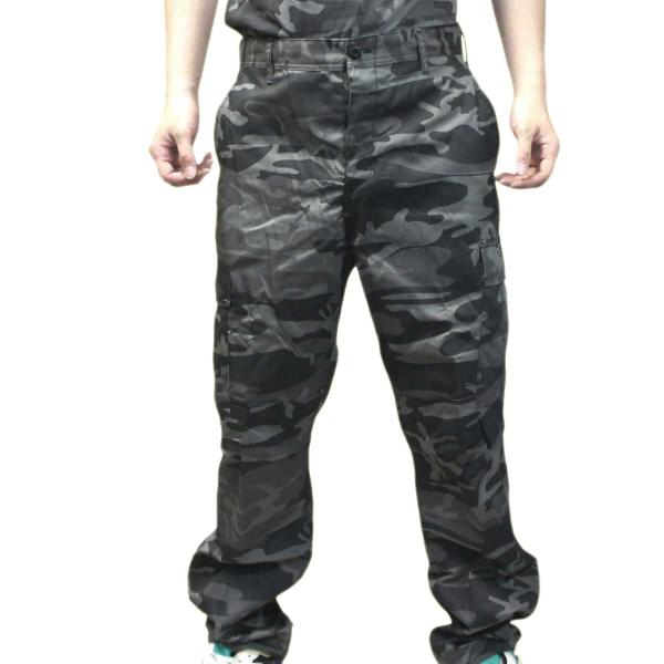 タクティカル迷彩BDUパンツ ブラックカモ柄 ロスコ ULTRA FORCE 米軍ファティーグ仕様ミ...