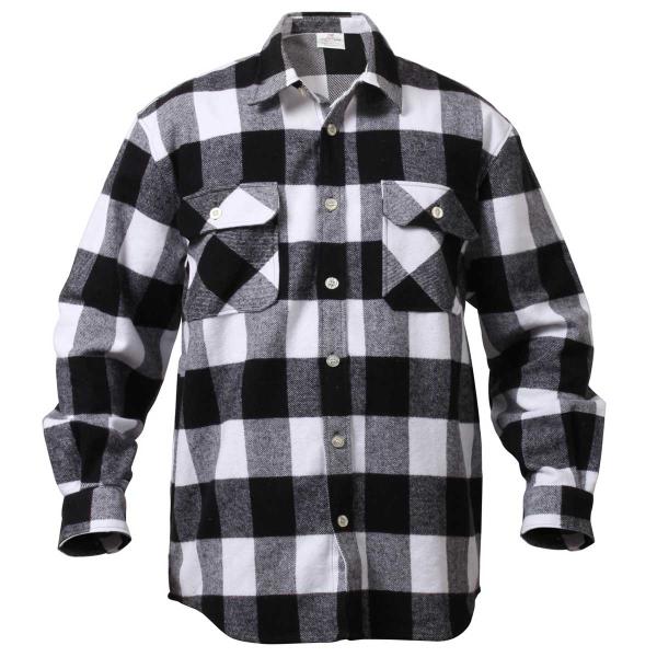 USAロスコ フランネルシャツ 白黒 バッファローチェック ヘビーウエイト綿 ROTHCO Extr...