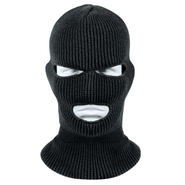 USAロスコ 防寒アイテム 黒い 3穴 目出しニット帽子 フルフェイス バラクラバ MADE IN ...