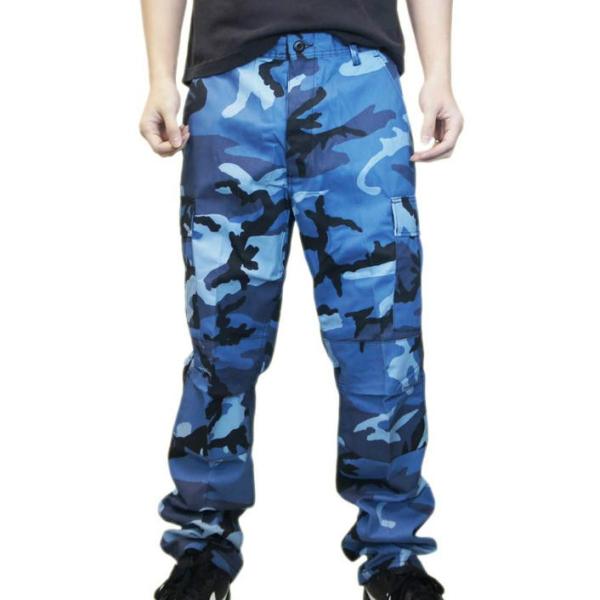 タクティカル迷彩BDUパンツ スカイブルー柄 ロスコ ULTRA FORCE 米軍ファティーグ仕様ミ...