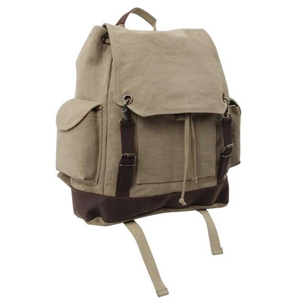 送料無料 ロスコ  ミリタリー バック クラシック リュックサック カーキ ヴィンテージ加工 バック...