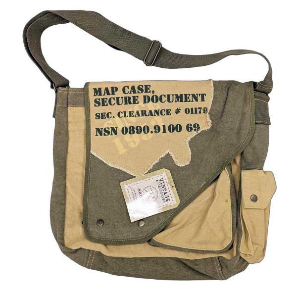 ヴィンテージ ツートーン マップケース OD ミリタリー メッセンジャーバッグ ロスコ Rothco...