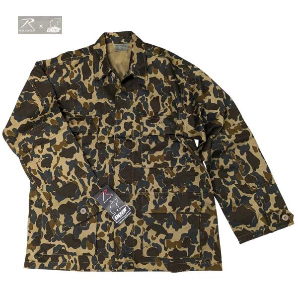 ロスコｘベアのコラボレーション USA ミリタリーB.D.U.ジャケット 迷彩 フレッド・ベア・カモ...