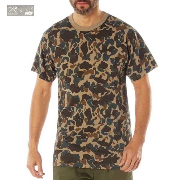 ロスコｘベアのコラボレーション USA ミリタリーTシャツ 迷彩 フレッド・ベア・カモ柄 Rothc...