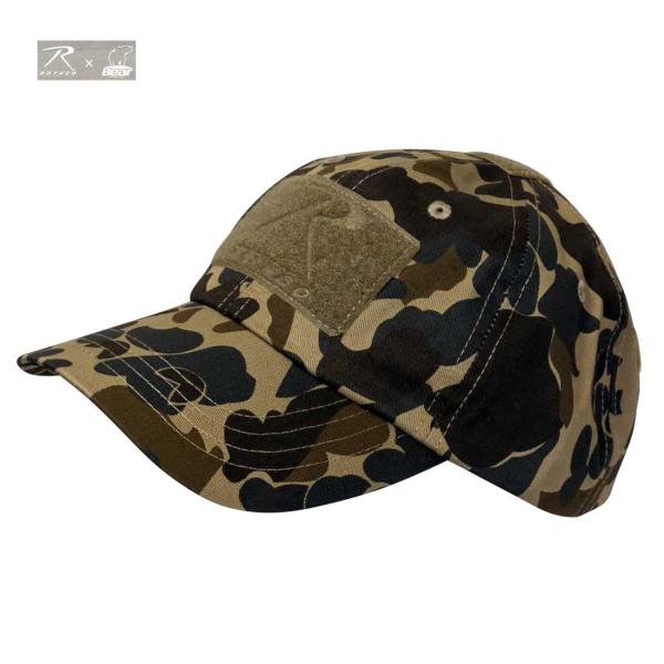 ロスコｘベアのコラボレーション USA ミリタリーベースボールキャップ 迷彩 フレッド・ベア・カモ柄