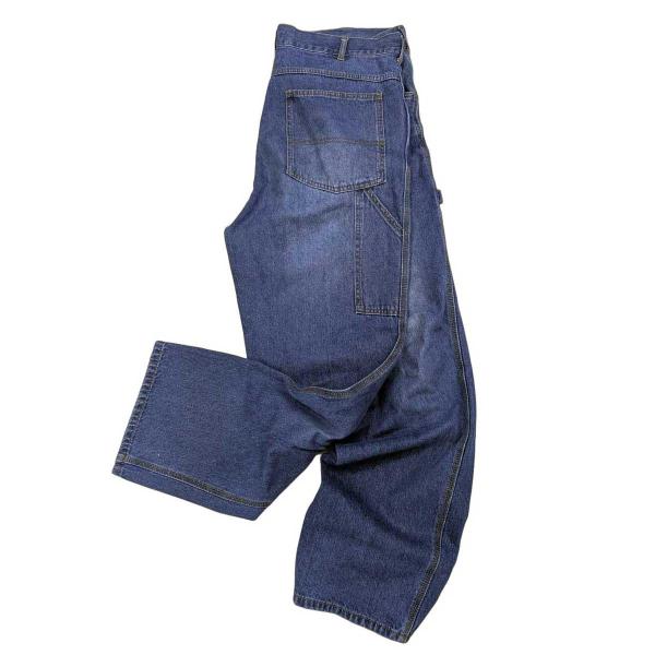 【中古】デニムペインターパンツ ルーズフィット ウォッシュブルー FULL GLOW 3L