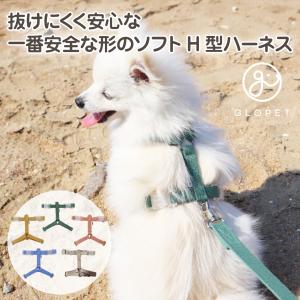 犬 ハーネス 軽い おしゃれ かわいい 簡単装着 胴輪 超小型犬 小型犬 中型犬 脱げない 負担が少ない 迷子防止 洗える 擦れない 散歩 GLOPET ソフトH型