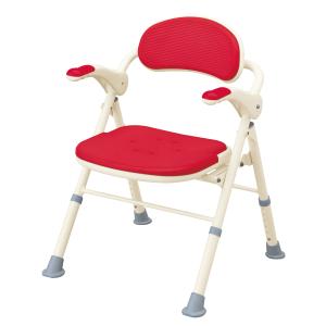 アロン化成 安寿 折りたたみシャワーベンチ FS ”楽おり”／レッド