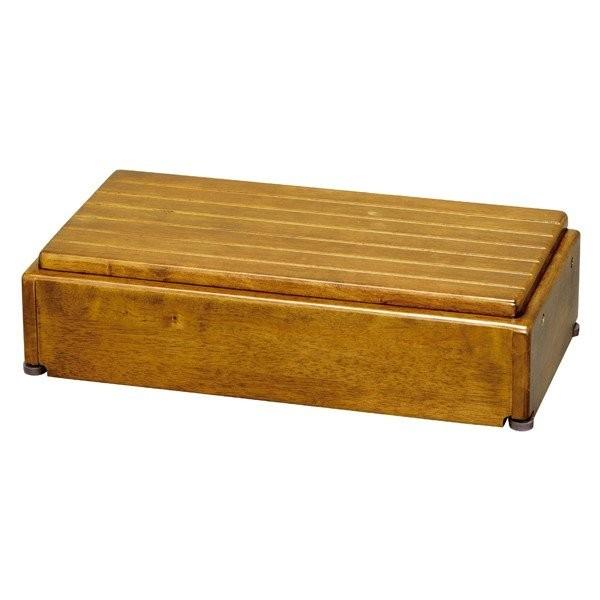 安寿 木製玄関台 S60W-30-1段／ライトブラウン（幅60×奥行28×高さ15〜22.5cm）（...
