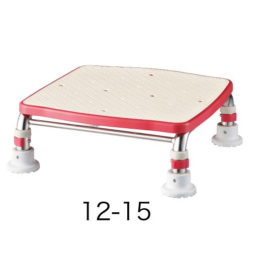 安寿 ステンレス製浴槽台R あしぴた（すべり止め座面・高さ12-15cm・天板標準サイズ）／レッド（...