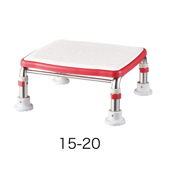 安寿 ステンレス製浴槽台R あしぴた（ソフト座面・高さ15-20cm・天板標準サイズ）／レッド（アロ...