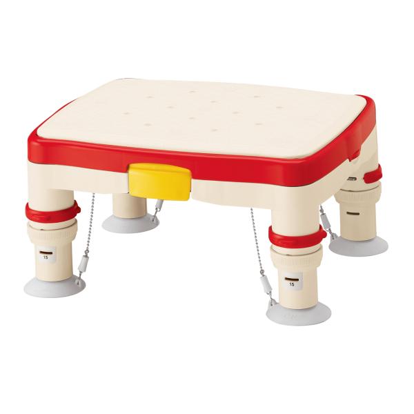 安寿 高さ調節付浴槽台R かるぴったん（すべり止め座面・天板標準サイズ）／レッド（アロン化成）536...