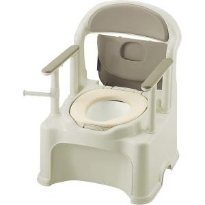 家具調ポータブルトイレ＜座楽＞ベーシック（脱臭プラスチック便座