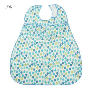 ソフラピレンエプロン しずく ポケット付き／ブルー（竹虎）102250
