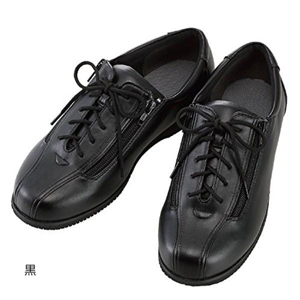 あゆみ コンフォートIII（足囲7E）黒／L（23〜23.5cm）左右セット（徳武産業）