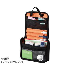 インスリンポーチ(血糖値管理用品ポーチ) ブラック/オレンジ BLK-01｜egaos