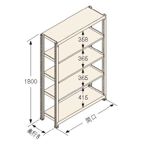 扶桑金属工業(株) 中量ラック Kタイプ150KG GSN-K1812A5D