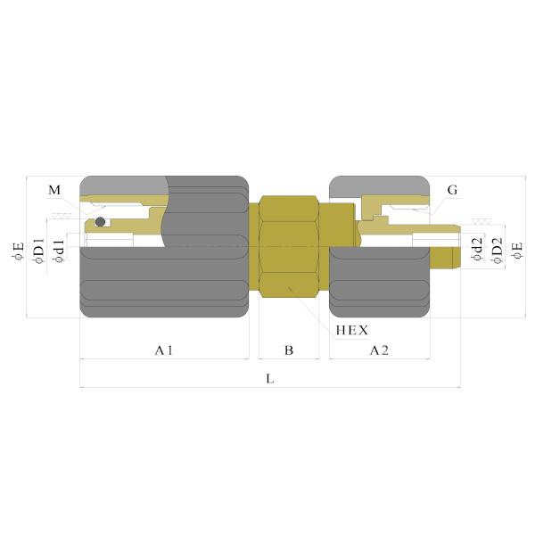 共栄ハイドリック 高圧洗浄機用継手(NCスイベルタイプ) M22ナット×G1/2ナット(芯棒φ11)...