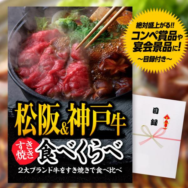 ゴルフコンペ パネル 目録 松阪牛＆神戸牛 すき焼き食べ比べ （A32） スプーングルメ 景品