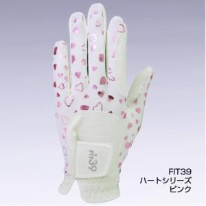 フィット39/FIT39 レディース/女性用 ゴルフグローブ ハートピンク ミック/MIC(メール便対応可)｜egolf