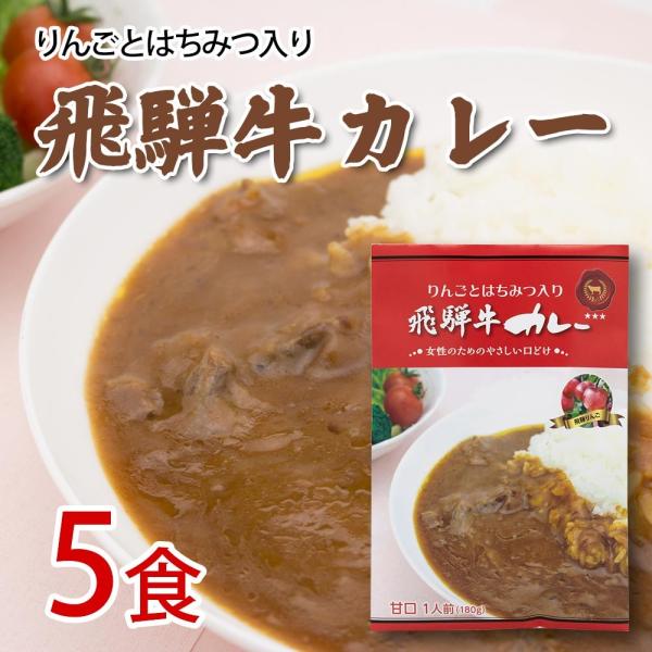 飛騨牛カレー りんごとはちみつ入り 5食セット レトルトカレー まとめ買い インスタント