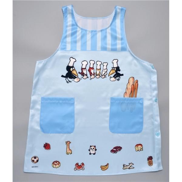 からすのパンやさん エプロン （ブルーストライプ）