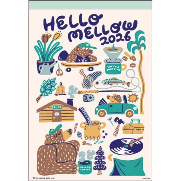 オカタオカ 2026年　壁掛けカレンダー　