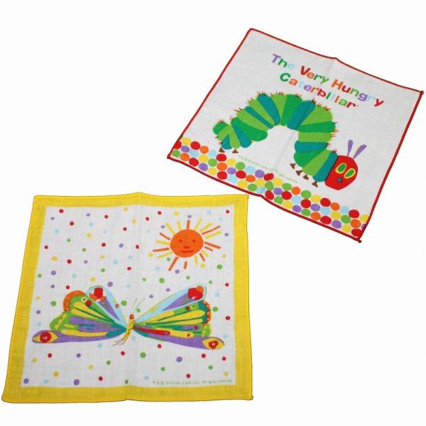はらぺこあおむし ガーゼハンカチ 2枚セット （あおむしと蝶）