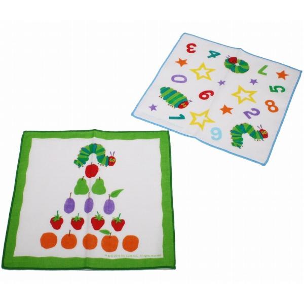 はらぺこあおむし ガーゼハンカチ 2枚セット （フルーツとナンバー）