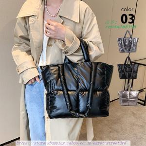 キルティングバッグ 2WAY トートバッグ 光沢...の商品画像