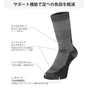 メリノウール トレッキングソックス ハーフパイ...の詳細画像1