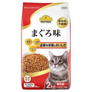 イオントップバリュ　キャット　ドライフード　まぐろ味　成猫用　2KG　(500G×4袋)×6個セット