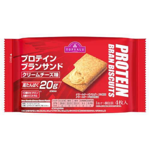 トップバリュ　プロテイン　ブランサンド　クリームチーズ味　４枚入×6個セット