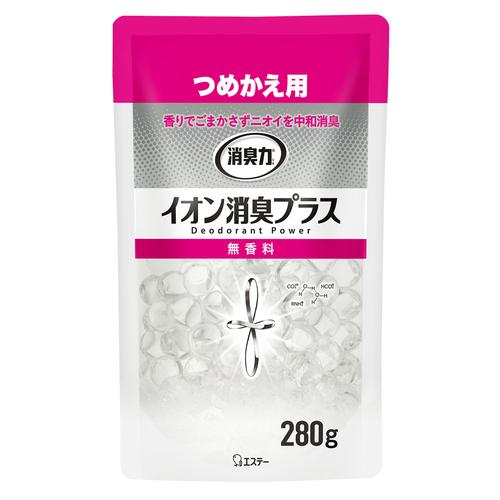 エステー　消臭力クリアビーズイオン消臭プラス詰替無香料　280G　部屋用芳香・消臭剤