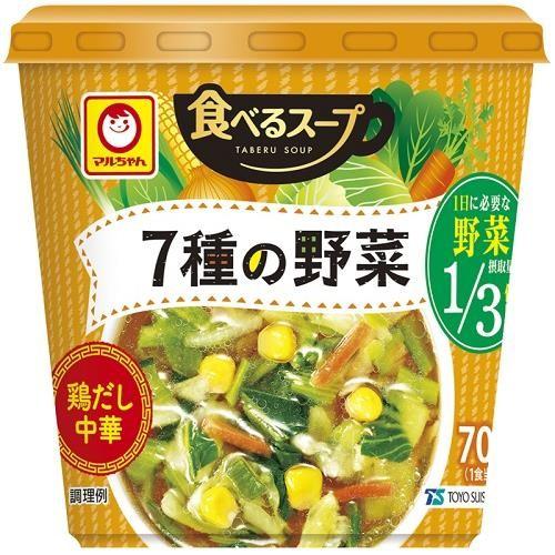 【セット販売】東洋水産　食べるスープ７種の野菜鶏だし中華　25G×6個セット