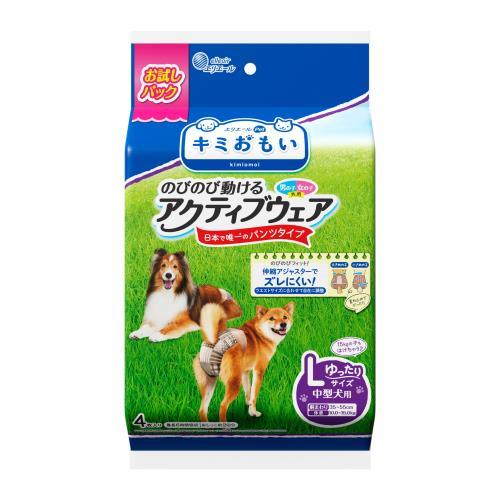 大王製紙　キミおもい　のびのび動けるアクティブウェア　Ｌ　ゆったり　4枚