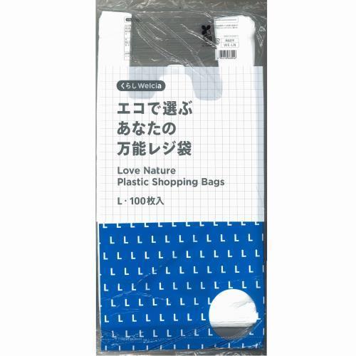 日本技研工業　くらしWelcia　エコで選ぶあなたの万能レジ袋　Ｌ・100枚入